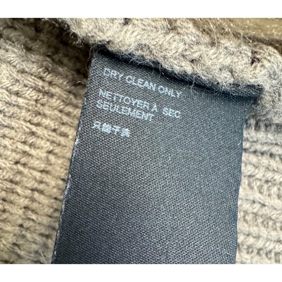 Anthropologie Womens M Taupe Faux Suede & Knit Long Coat W/Faux Shearling Collar - Picture 7 of 13